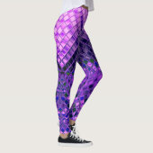 Abstract Patroonblauw en Paarse Ombre Leggings (Rechts)