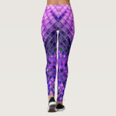 Abstract Patroonblauw en Paarse Ombre Leggings (Achterkant)
