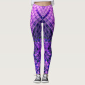 Abstract Patroonblauw en Paarse Ombre Leggings (Voorkant)