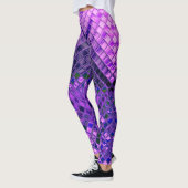 Abstract Patroonblauw en Paarse Ombre Leggings (Links)
