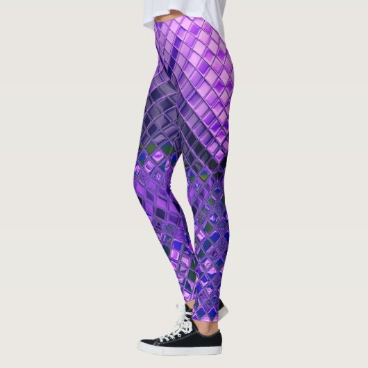 Abstract Patroonblauw en Paarse Ombre Leggings (Links)