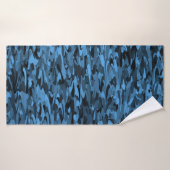 Abstract patroonblauw zwart badhanddoek (Badhanddoek)