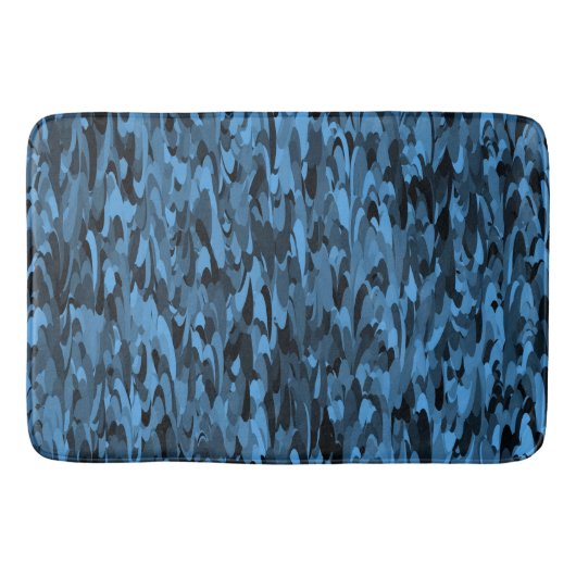 Abstract patroonblauw zwart badmat (Voorkant)
