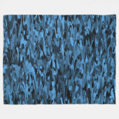Abstract patroonblauw zwart fleece deken (Voorkant (Horizontaal))