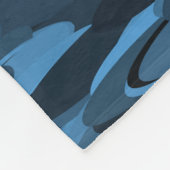 Abstract patroonblauw zwart fleece deken (Hoek)