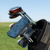 Abstract patroonblauw zwart golfheadcover (Insitu)