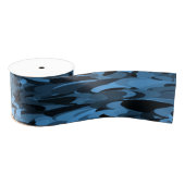 Abstract patroonblauw zwart grosgrain lint (Spoel)