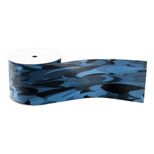 Abstract patroonblauw zwart grosgrain lint (Spoel)