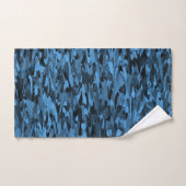 Abstract patroonblauw zwart handdoek (Handdoek)