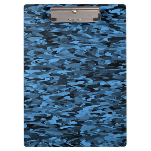 Abstract patroonblauw zwart klembord (Voorkant)