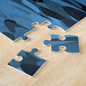 Abstract patroonblauw zwart legpuzzel (Zijkant)
