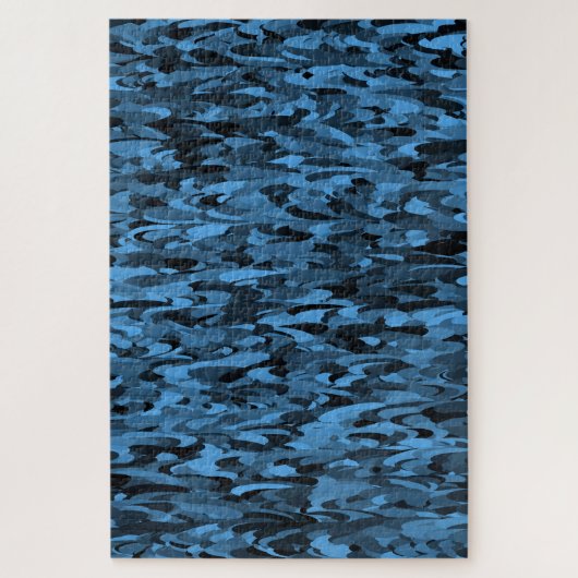 Abstract patroonblauw zwart legpuzzel (Verticaal)