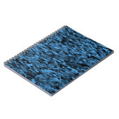 Abstract patroonblauw zwart notitieboek (Linkerzijde)