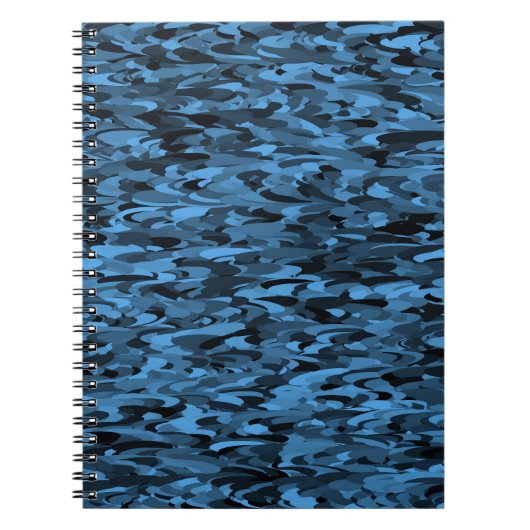 Abstract patroonblauw zwart notitieboek (Voorkant)