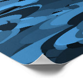 Abstract patroonblauw zwart poster (Hoek)