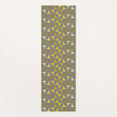 Abstract patroongeel en grijs yogamat (Voorkant)