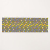 Abstract patroongeel en grijs yogamat (Voorkant (horizontaal))