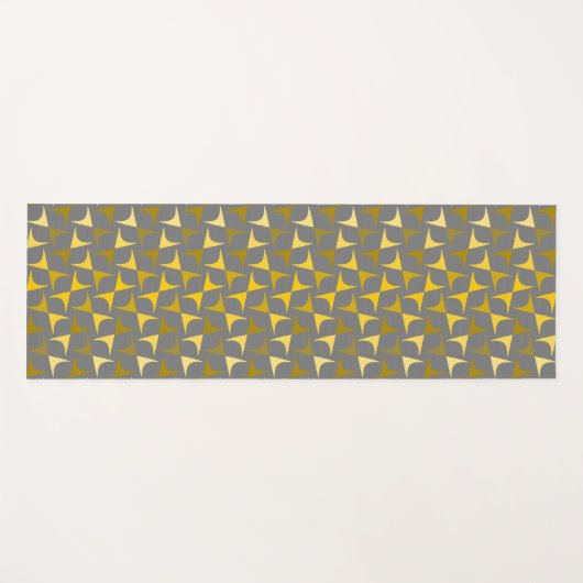 Abstract patroongeel en grijs yogamat (Voorkant (horizontaal))