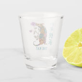 Abstract Patroonjaar met Roos Shot Glas (Achterkant)