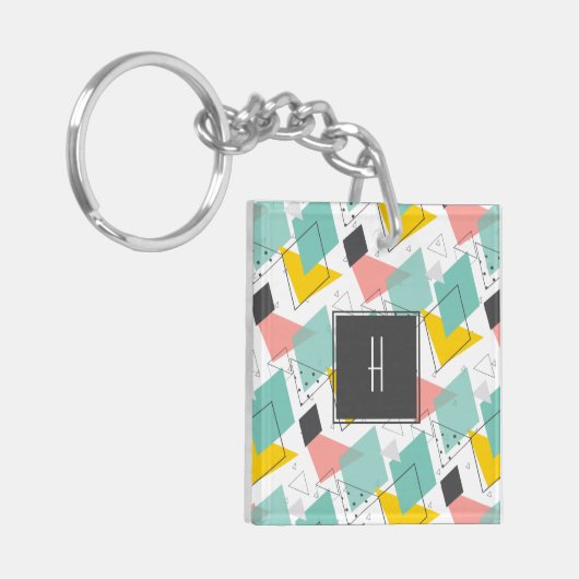 Abstract Patroonmonogram van 90 kleuren Foto Sleutelhanger (Voorkant Links)