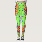 Abstract patroonontwerp (kalkgroen) leggings (Voorkant)