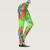 Abstract patroonontwerp (kalkgroen) leggings (Rechts)