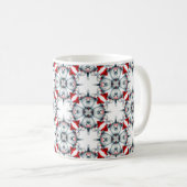 Abstract patroonontwerp rood koffiemok (Voorkant rechts)