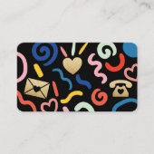 Abstract patroonpictogram voor flauwte & funky, zw visitekaartje (Voorkant)