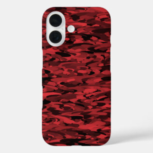 Abstract patroonrood zwart iPhone 16 hoesje