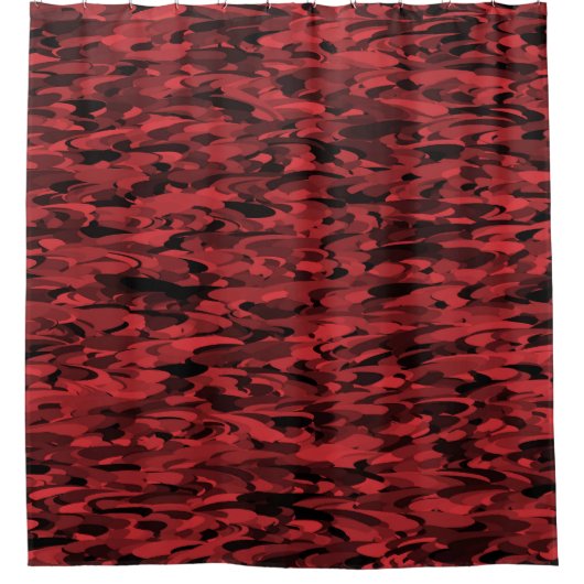 Abstract patroonrood zwart douchegordijn (Voorkant)