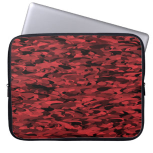Abstract patroonrood zwart laptop sleeve