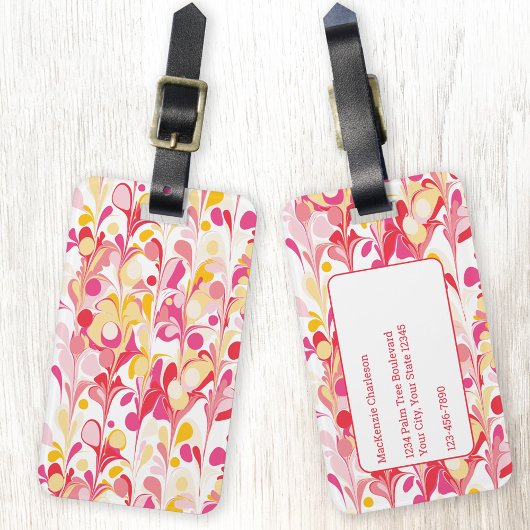 Abstract Patroonroze Bagagelabel