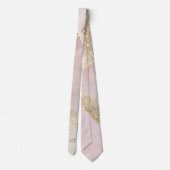 Abstract Patroonroze Glitter Monogrammen Stropdas (Achterkant)