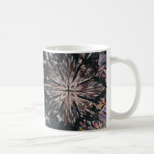 Abstract patroonsilhouet – Artistic Modern Flor Koffiemok (Rechts)