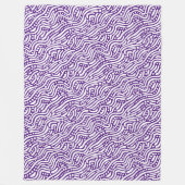 Abstract Pattern 110523 - White on Royal Paars Fleece Deken (Voorkant)