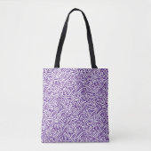 Abstract Pattern 110523 - White on Royal Paars Tote Bag (Voorkant)
