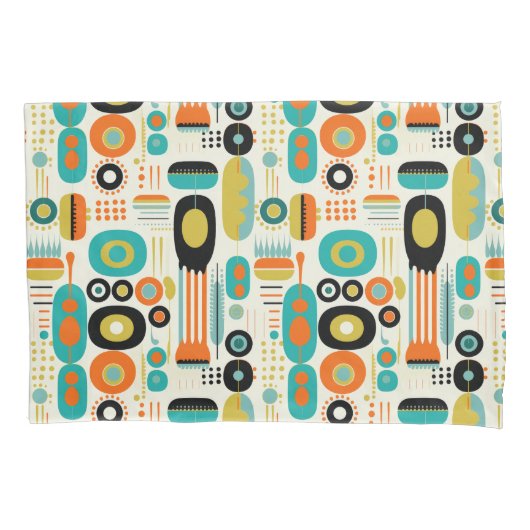 Abstract Pattern Colorful Retro Mid Century Modern Kussensloop (Voorkant)