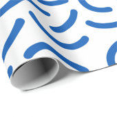 Abstract pattern of thick, wavy blue lines cadeaupapier