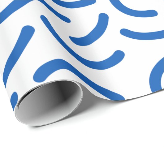 Abstract pattern of thick, wavy blue lines cadeaupapier