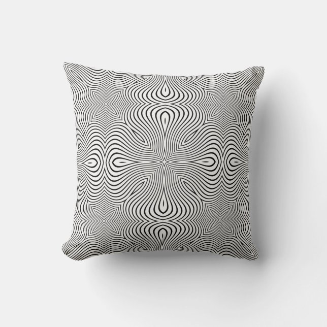 Abstract pattern of wavy stripes or rippled 3D rel Kussen (Voorkant)