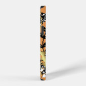 abstract pattern on orange yellow background with iPhone hoesje (Rechterkant)