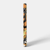 abstract pattern on orange yellow background with iPhone hoesje (Linkerkant)