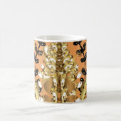 abstract pattern on orange yellow background with  koffiemok (Center)