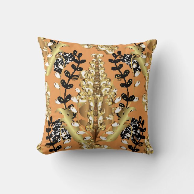 abstract pattern on orange yellow background with  kussen (Voorkant)