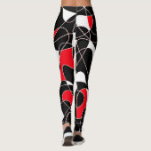 Abstract pattern - red, black and white. leggings (Achterkant)