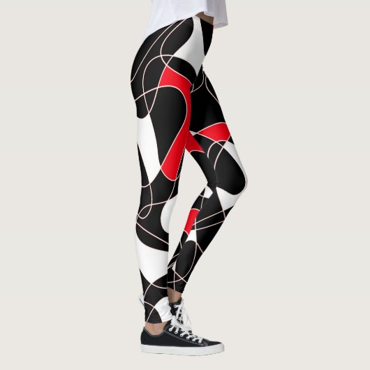 Abstract pattern - red, black and white. leggings (Rechts)