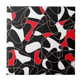 Abstract pattern - red, black and white. tegeltje (Voorkant)