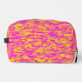 Abstract Pattern Roze Geel Sinaasappel Toilettas Toilettasje (Voorkant)