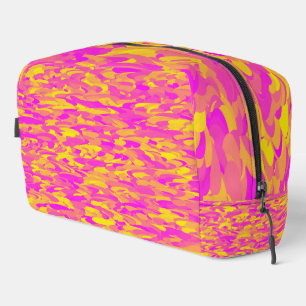 Abstract Pattern Roze Geel Sinaasappel Toilettas Toilettasje