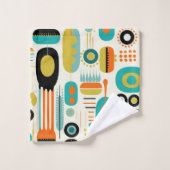 Abstract Pattern Vibrant Mid Century Modern Name  Bad Handdoek (Wasdoekje)